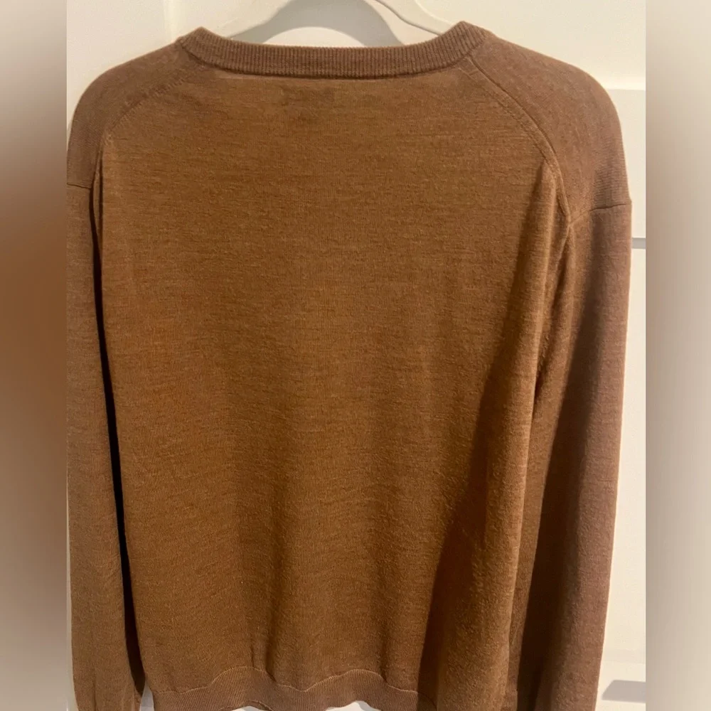 J.CREW| Men’s Merino Wool V-Neck Sweater | Camel Brown | Size L